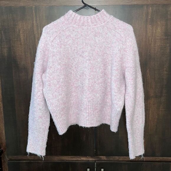 Ann Taylor Mock Neck Wool Blend Pink Sweater Small - Picture 4 of 5